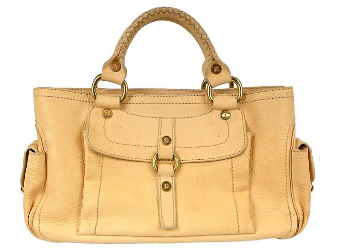 Céline Celine Boogie Calfskin Medium Amarelo