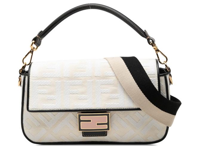 Sac à main Fendi Baguette Noir Rose Blanc