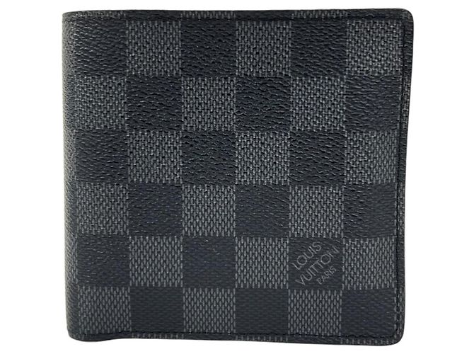 Carteira Bi-Fold Louis Vuitton Damier Graphite Preto Cinza antracite