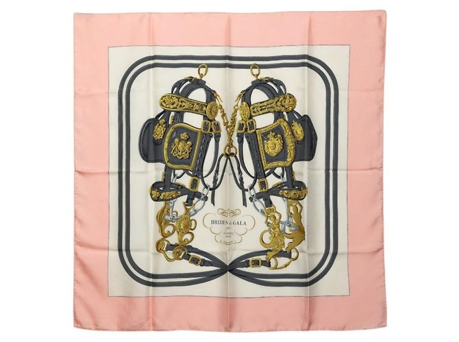 Hermès Lenço Hermes Carre 90 BRIDES de GALA Rosa Multicor