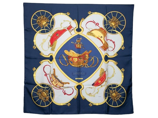 Hermès Lenço Hermes Carre 90 Springs Multicor Azul marinho