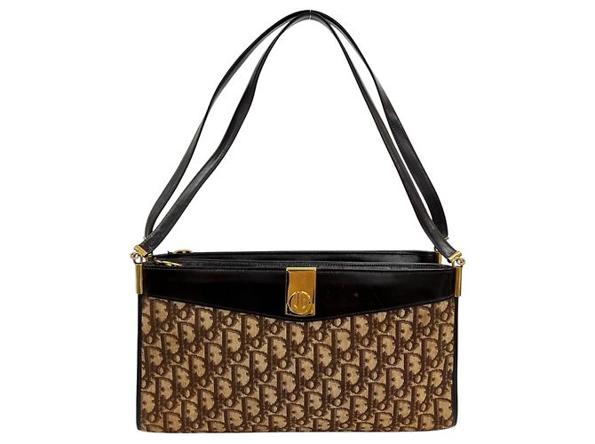 Borsa a tracolla Christian Dior Trotter Marrone