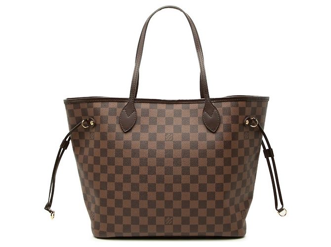 Louis Vuitton Damier Neverfull MM Shoulder Bag Brown
