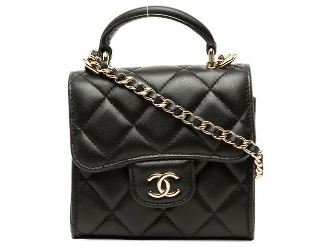 Borsa a tracolla Chanel Coco Mark Mini Matelassé con catena Nero