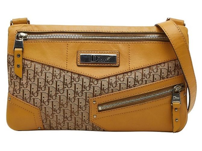 Borsa a tracolla Christian Dior Trotter Beige