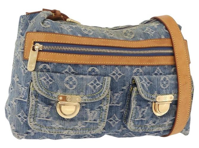 LOUIS VUITTON Monogram Denim Buggy PM Shoulder Bag Blue M95049 LV Auth 207666A Azul