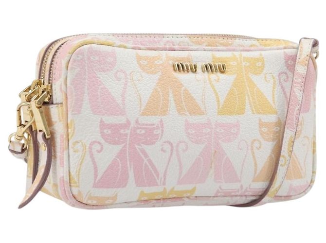 Borsa a tracolla Miu Miu Pelle Rosa Oro Auth 206365M D'oro