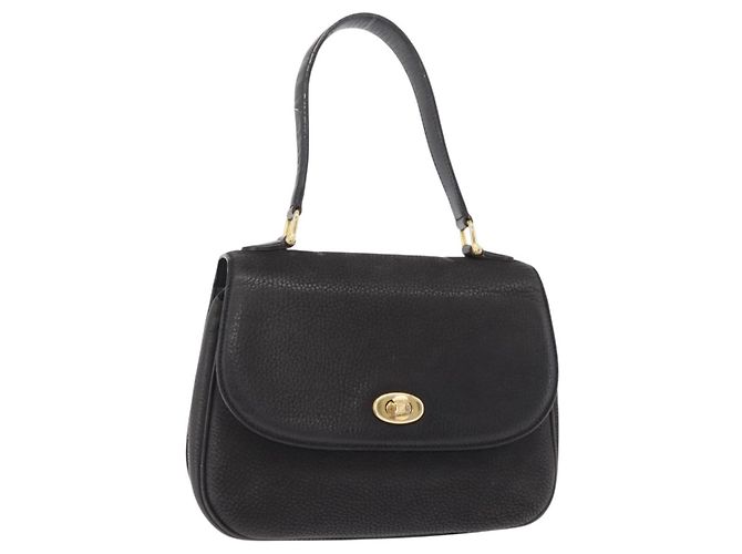 Céline CELINE Shoulder Bag Leather Black Gold Auth 206882 Golden