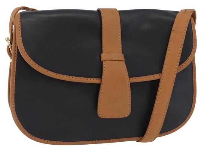 Céline Borsa a spalla CELINE in pelle nera e oro Auth ep16319A Nero D'oro