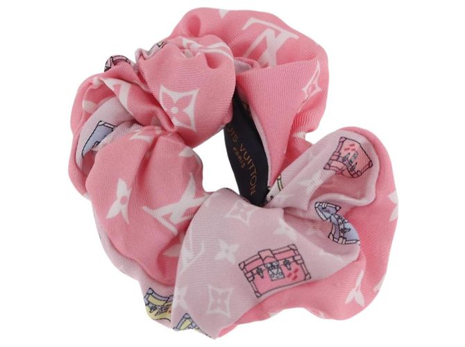 LOUIS VUITTON Set di elastici per capelli minimalisti in seta rosa M77692 LV Auth 206945A