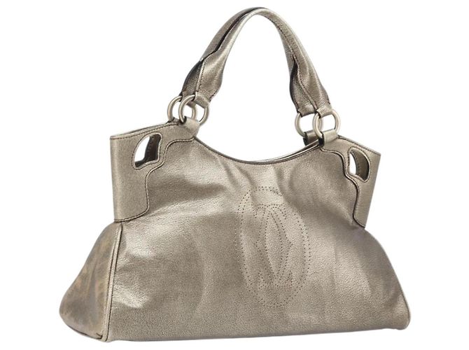 Cartier Marcello Handtasche Leder Gold authentisch 206884A Golden