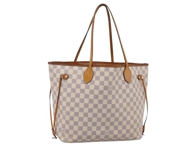 Sac cabas LOUIS VUITTON Damier Azur Neverfull MM N41605 LV Auth 207423