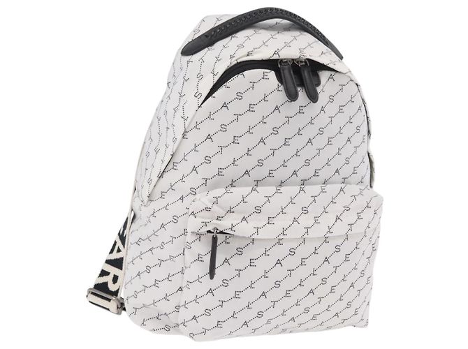 Stella Mc Cartney Zaino Stella McCartney Nylon White Black Auth BA16177 Nero Bianco