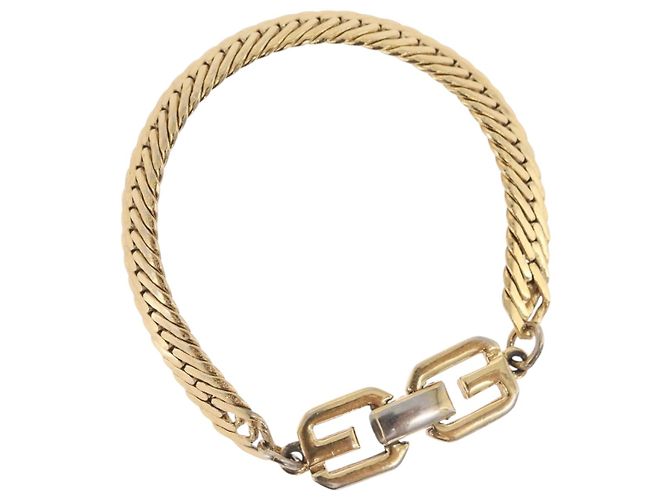 GIVENCHY Bracelet Metal Gold Tone Auth ka6505