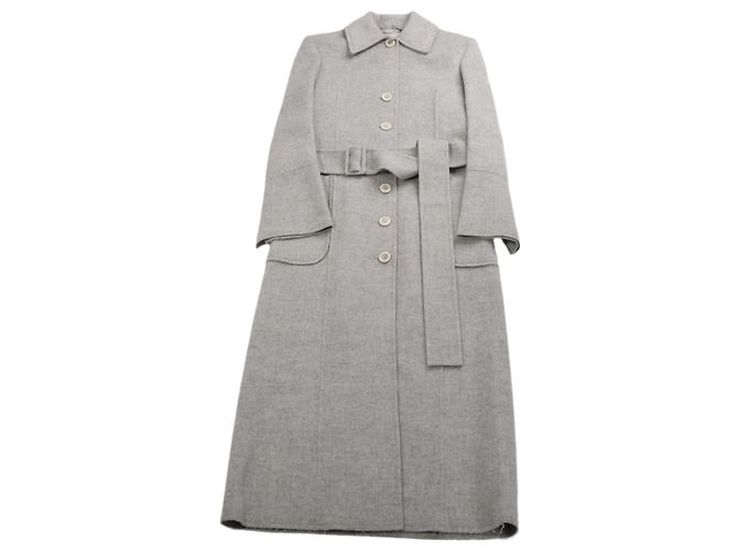 Helmut Lang Double-Face Wool Coat in Grey, Size XS