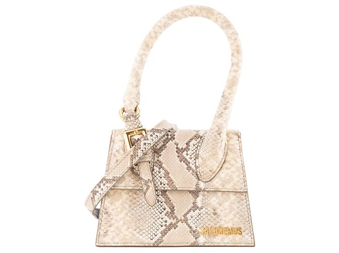 JACQUEMUS - Sac à bandoulière Chiquito moyen Jacquemus en cuir effet python Gris