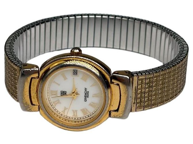 Orologio bracciale Vintage Givenchy da donna c. fine anni '80 Gold White D'oro