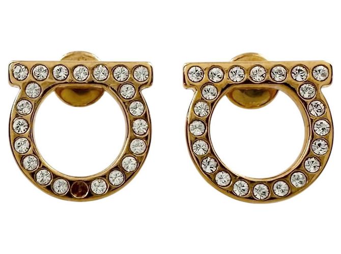 Orecchini Salvatore Ferragamo Gancini Crystal D'oro