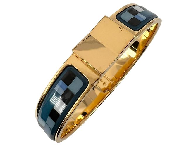 Hermès Hermes Clic Clac Bangle Blue Golden