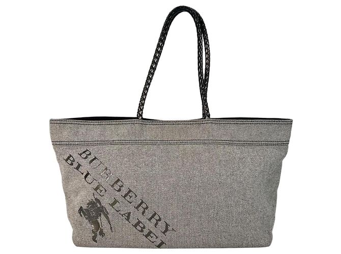 Borsa Tote Burberry da Donna Marrone Argento