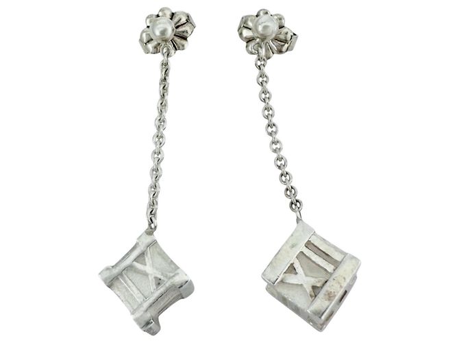 Autre Marque Pendientes Tiffany Atlas Cube Plata