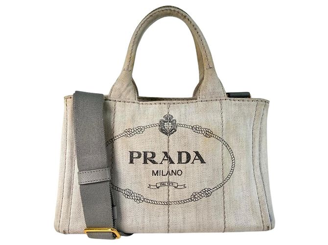 Bolsa Prada Canapa M 1BG642 Cinza