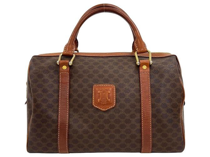 Céline Bolsa de mão Celine Macadam Boston Bag Marrom