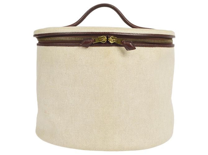 Hermès Hermes Acapulco Vanity Toile with Leather Beige