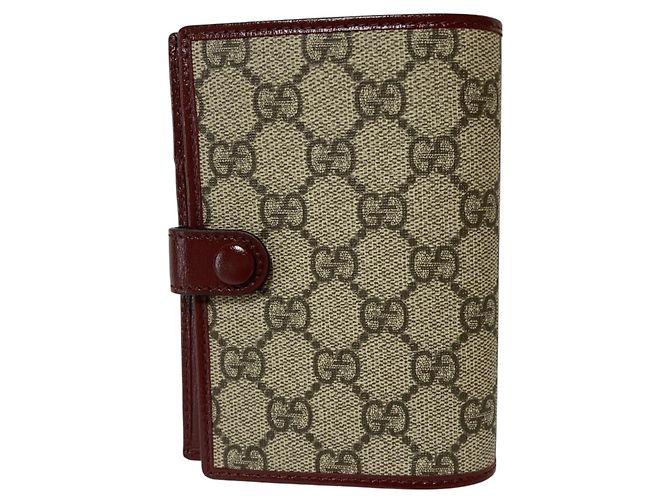 Gucci GG Supreme Kartenetui Rot Beige