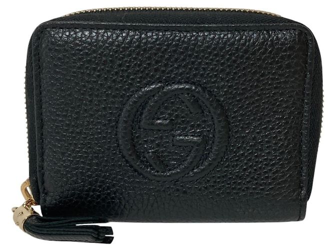 Portamonete in pelle GUCCI Soho Interlocking G Nero