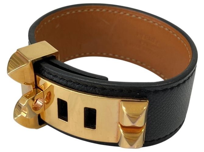 Hermès HERMES Collier de Chien Charm Armband Schwarz