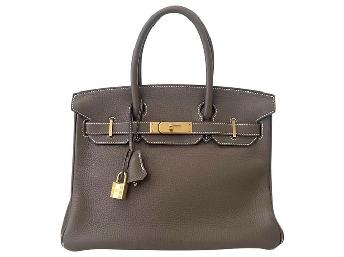 Hermès Bolsa Hermes Birkin 30 em Etoupe Gray Cinza Taupe