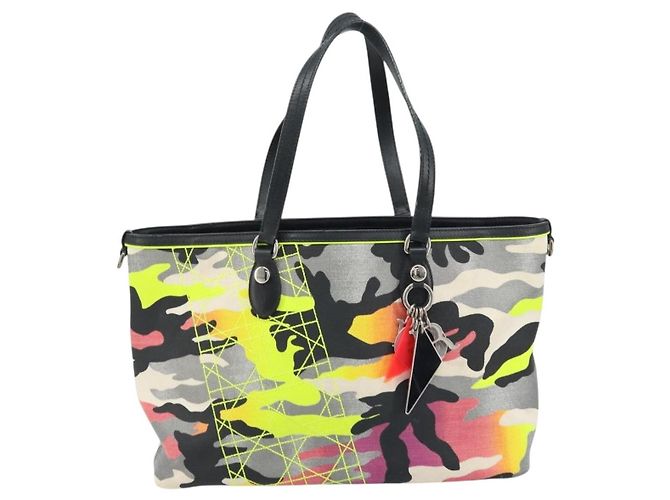 Christian Dior Open Limited Edition Anselm Reyle Camouflage Canvas Medium Multicolore