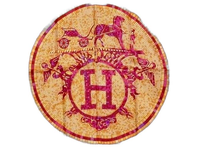 Hermès Lenço de seda Mosaïque au 24 Rosa Roxo