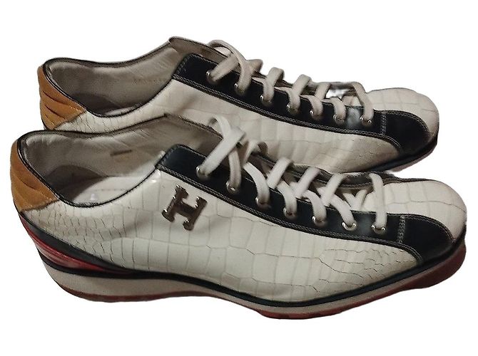 Harris Wharf London Sneakers Harris in pelle bianca da uomo