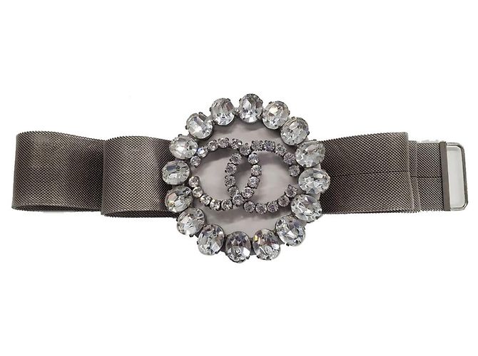 Louis Vuitton Wendelgürtel Grau und Silber Braun
