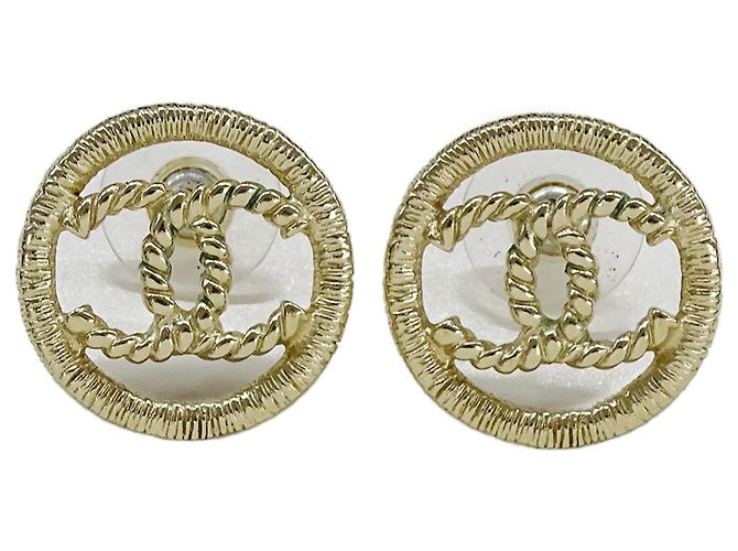 Boucles d'oreilles puces Chanel Champagne Gold
