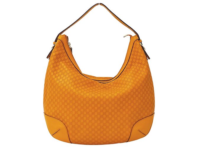 Bolsa de Ombro em Couro Microguccissima Gucci Laranja