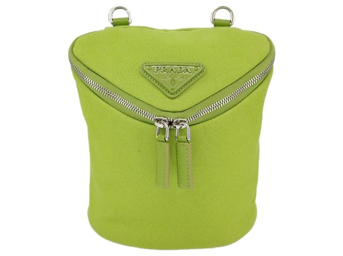 Prada Zipped Triangle Canvas Green