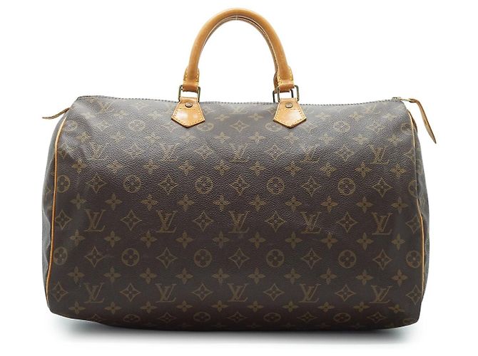 Louis Vuitton Monogram Speedy 40 Tela Marrone Pelle