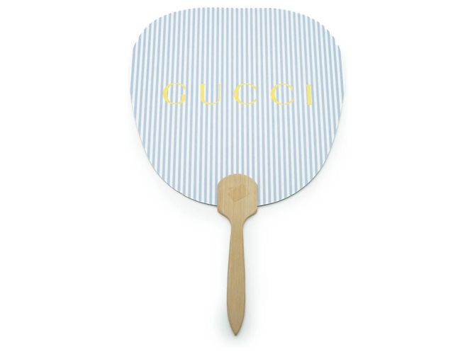 Bamboo Gucci Leque japonês decorativo de bambu e madeira Azul
