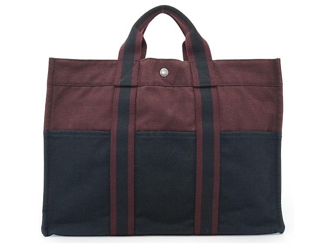 Hermès Fourre-Tout MM Bicolor Noir