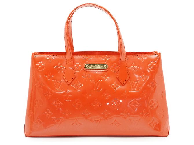 Louis Vuitton Monogram Vernis Wilshire PM Orange Sunset Rot