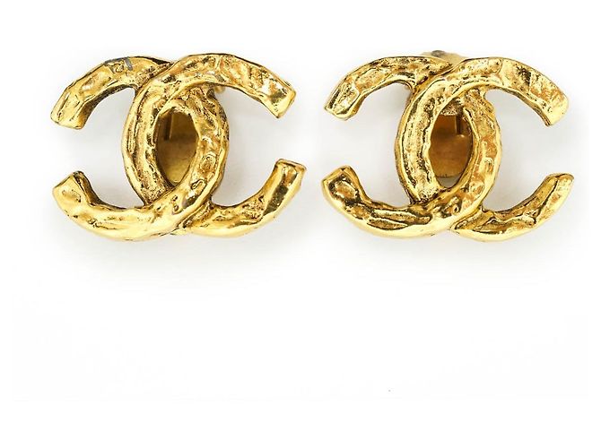 Chanel Boucles d'oreilles clips logo CC Doré