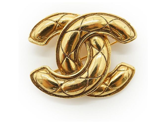 Chanel Broche CC Matelassé GP Doré