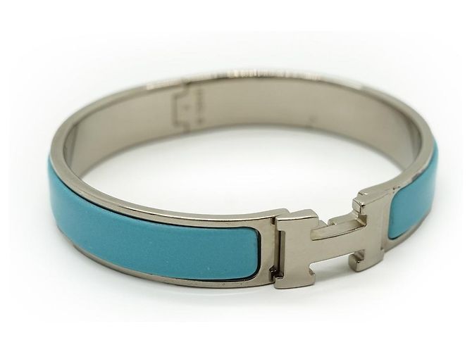 Hermès Bracciale Clic Clac H GM Argento Blu