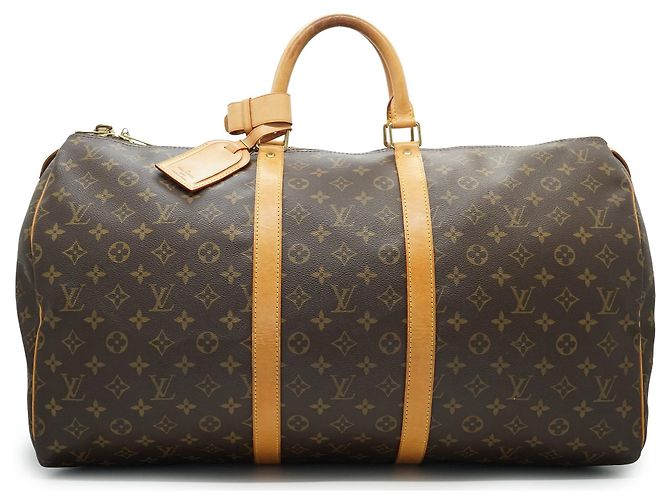 Louis Vuitton Monogram Keepall 55 Marrom Lona e Couro