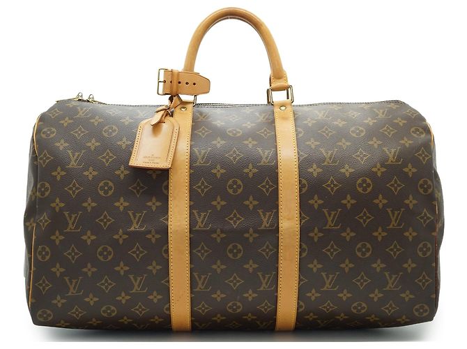 Louis Vuitton Monogram Keepall 50 Marrone Tela e Pelle