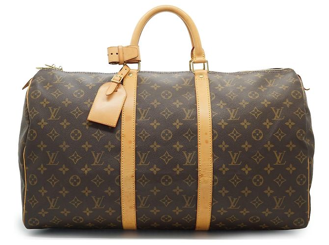 Louis Vuitton Monogram Keepall 50 Brown Canvas Leather