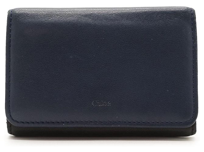 Chloé Bicolor 6-row Key Case Black Navy blue